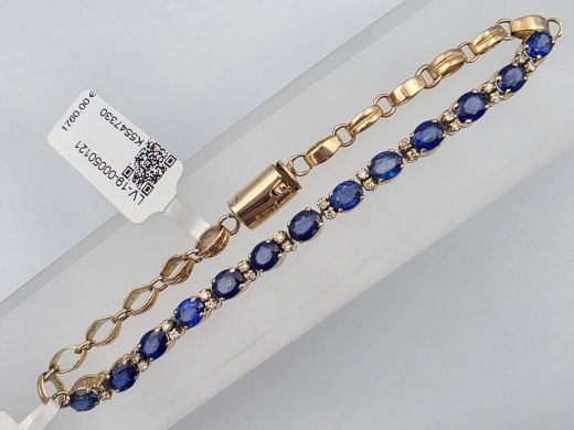 Gold bracelet with diamonds and sapphires