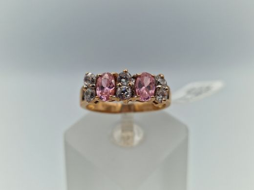 Zelta gredzens ar cirkoniju, 4.11 g, izm. 17.5