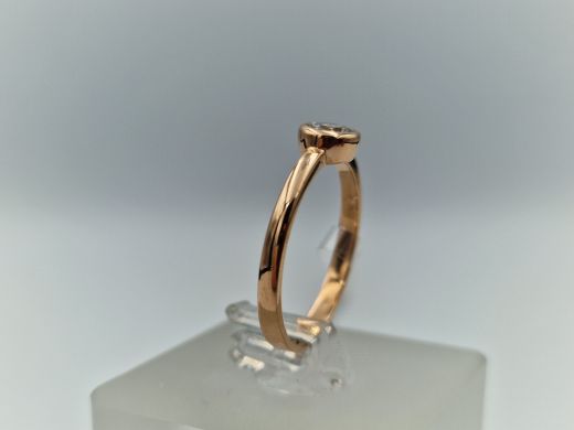 Zelta gredzens ar cirkoniju, 2.07 g, izm. 17
