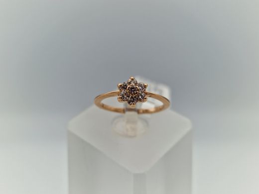 Zelta gredzens ar cirkoniju, 1.3 g, izm. 15