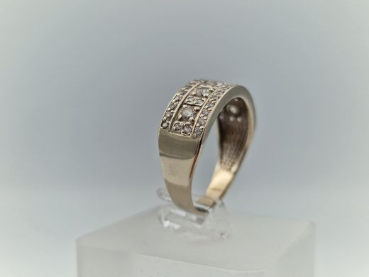 Zelta gredzens ar cirkoniju, 3.27 g, izm. 18.5