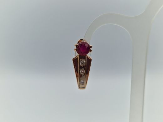 Zelta auskari ar briljantu, 3.96 g