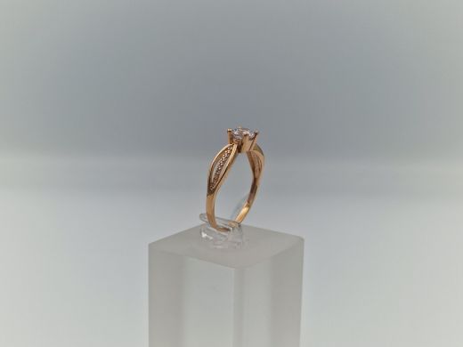 Zelta gredzens ar cirkoniju, 2.56 g, izm. 19.5