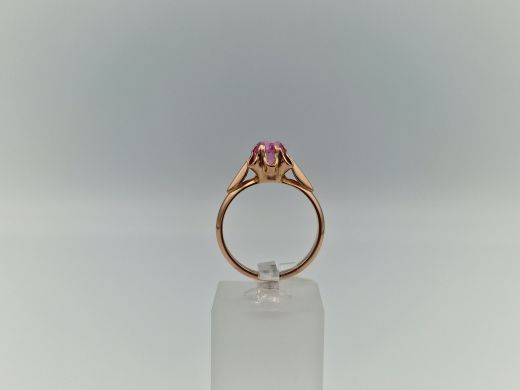 Zelta gredzens ar koraļļi, 3.36 g, izm. 17.5