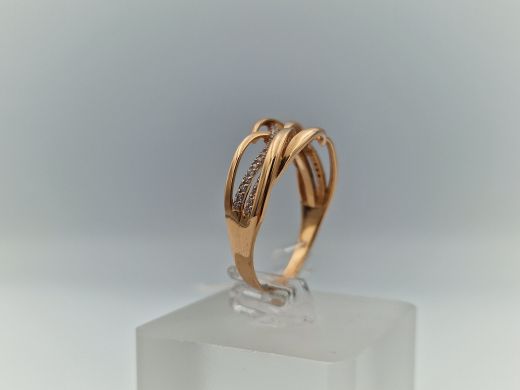 Zelta gredzens ar cirkoniju, 3.06 g, izm. 19