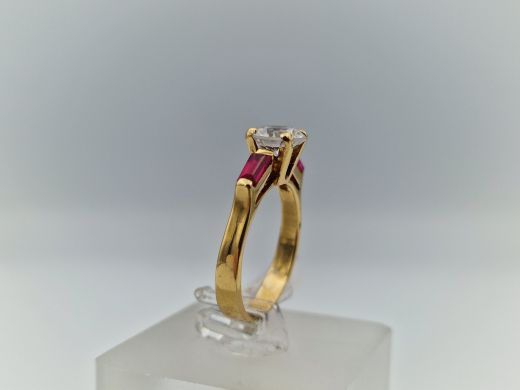 Zelta gredzens ar cirkoniju, 4.25 g, izm. 17