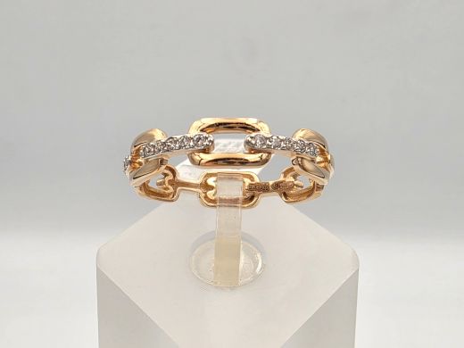 Zelta gredzens ar cirkoniju, 2.35 g, izm. 19