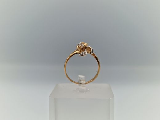 Zelta gredzens ar cirkoniju, 1.95 g, izm. 16.5