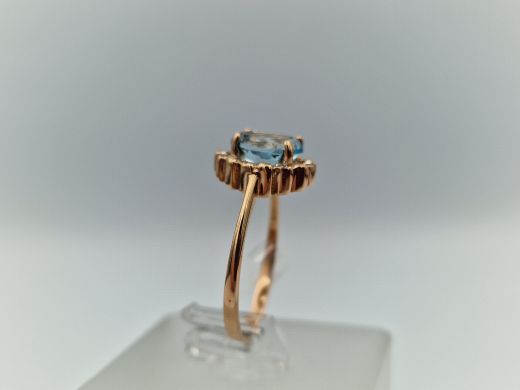 Zelta gredzens ar cirkoniju, 2.18 g, izm. 17