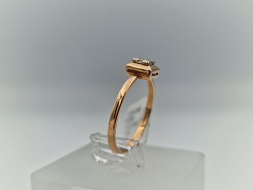 Zelta gredzens ar cirkoniju, 1.47 g, izm. 17