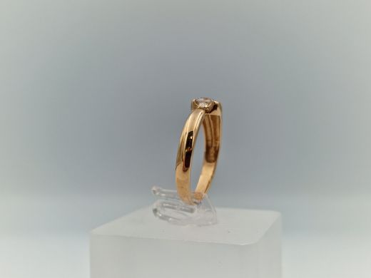 Zelta gredzens ar cirkoniju, 1.98 g, izm. 17