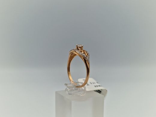 Zelta gredzens ar cirkoniju, 1.75 g, izm. 17.5