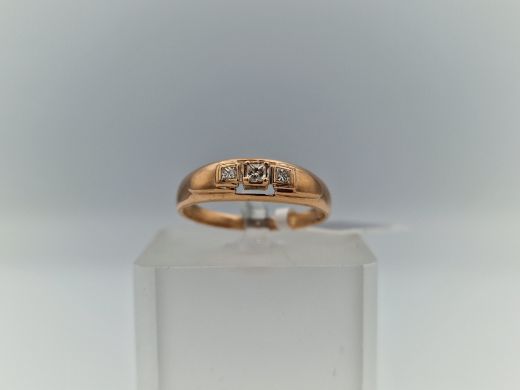 Zelta gredzens ar briljantu, 2.54 g, izm. 18