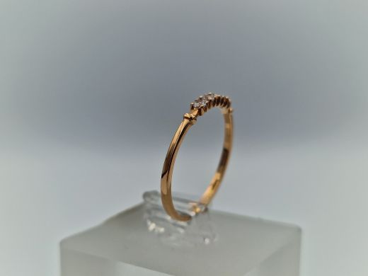 Zelta gredzens ar cirkoniju, 1.2 g, izm. 18