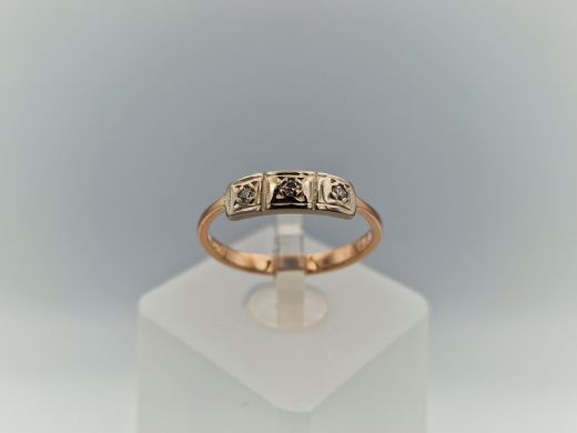 Zelta gredzens ar briljantu, 1.93 g, izm. 16
