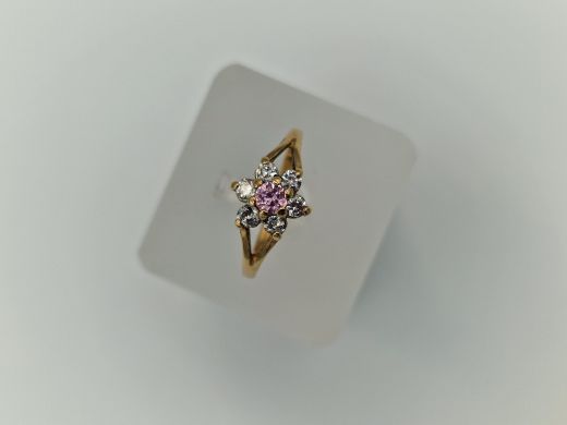 Zelta gredzens ar cirkoniju, 1.38 g, izm. 17