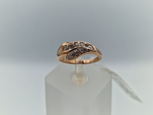 Zelta gredzens ar cirkoniju, 3.03 g, izm. 17