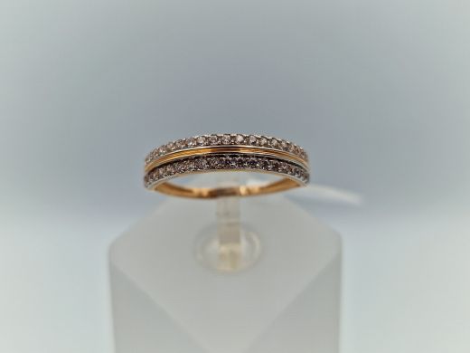 Zelta gredzens ar cirkoniju, 1.7 g, izm. 18