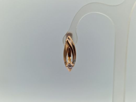 Золотые серьги с цирконом, 2.02 г