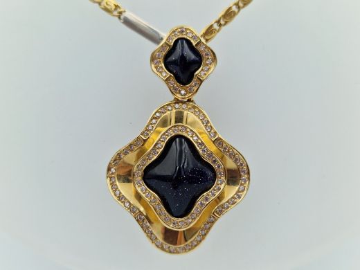 Золотой кулон с цирконом, 24.72 г