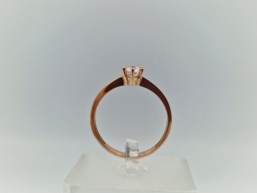 Zelta gredzens ar cirkoniju, 1.63 g, izm. 18.5