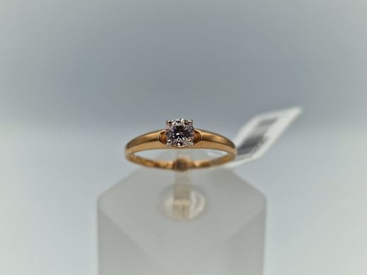 Zelta gredzens ar cirkoniju, 1.58 g, izm. 18