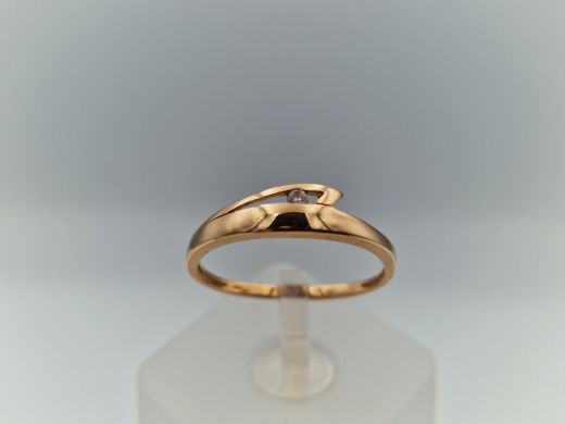 Zelta gredzens ar cirkoniju, 1.58 g, izm. 18