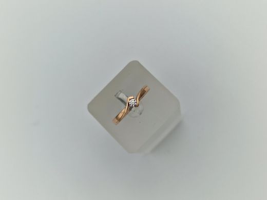 Zelta gredzens ar cirkoniju, 2.04 g, izm. 17