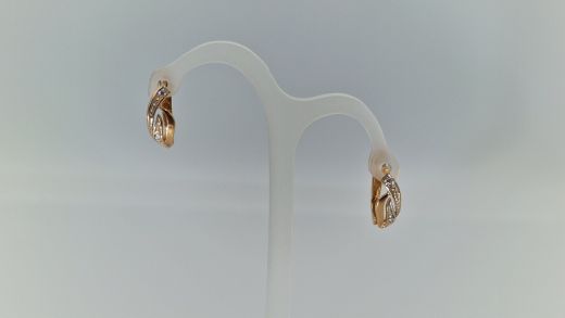 Zelta auskari ar cirkoniju, 1.96 g