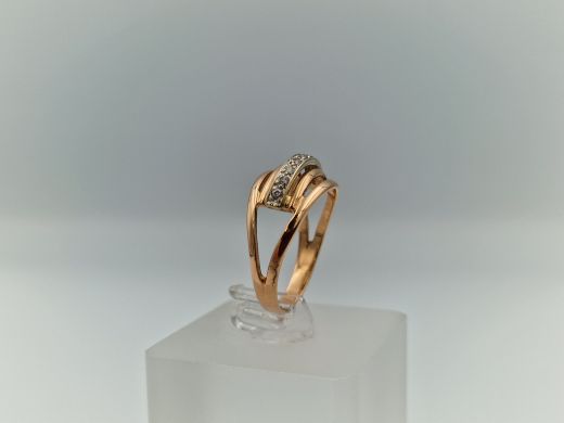 Zelta gredzens ar cirkoniju, 3.22 g, izm. 18