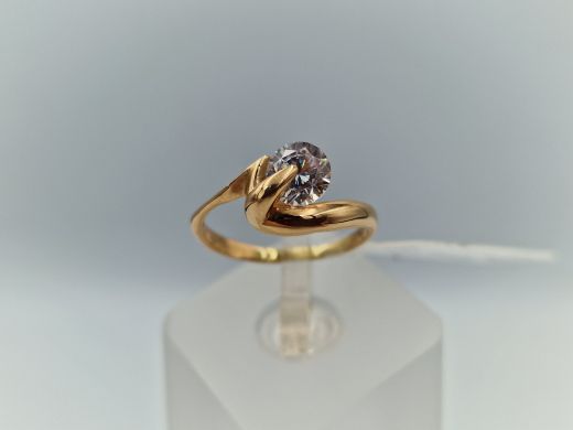 Zelta gredzens ar cirkoniju, 2.12 g, izm. 16.5