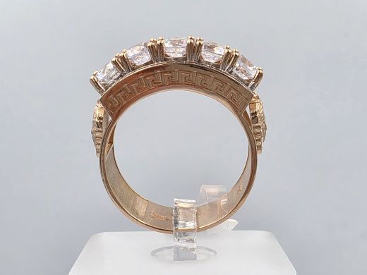 Gold ring with zircon, 9.27 g, size 20.5