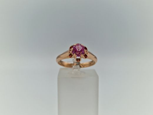 Zelta gredzens ar koraļļi, 3.36 g, izm. 17.5