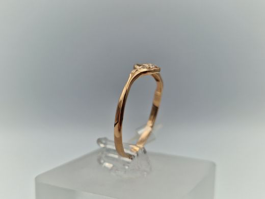 Zelta gredzens ar cirkoniju, 1.07 g, izm. 18.5