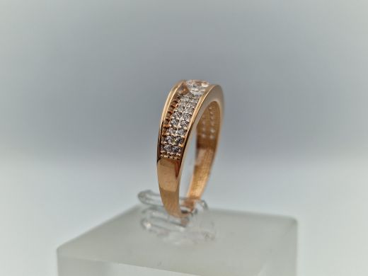 Zelta gredzens ar cirkoniju, 2.4 g, izm. 17.5