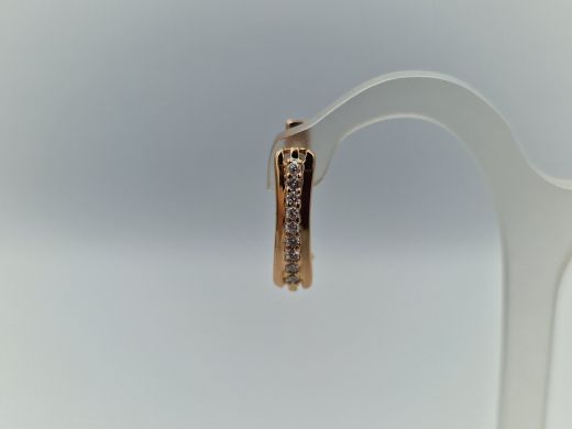 Золотые серьги с бриллиантом, 3.19 г