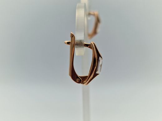 Золотые серьги с цирконом, 2.34 г