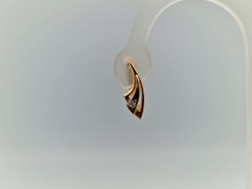 Золотые серьги с бриллиантом, 2.08 г