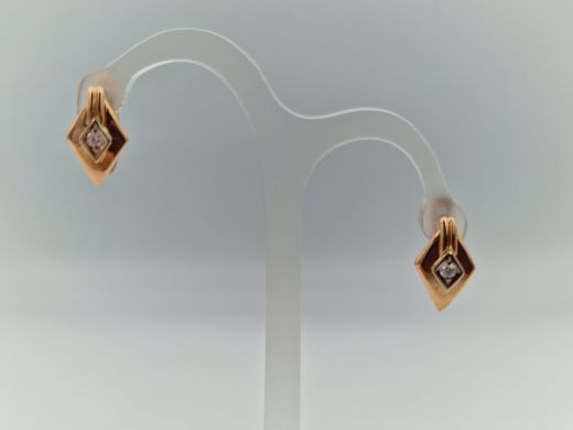 Zelta auskari ar cirkoniju, 2.54 g