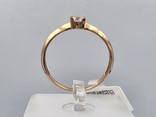 Gold ring with zircon, 1.80 g, size 18.5