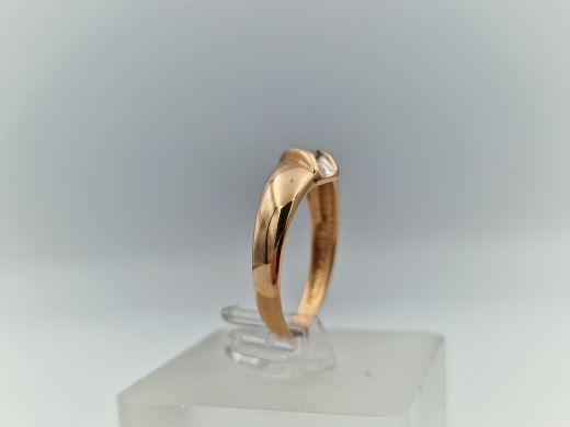 Zelta gredzens ar cirkoniju, 2.65 g, izm. 16.5