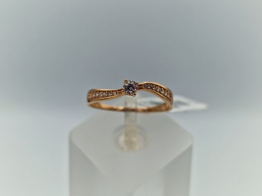 Zelta gredzens ar cirkoniju, 1.38 g, izm. 18