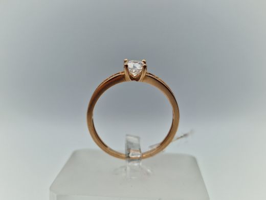 Zelta gredzens ar cirkoniju, 1.66 g, izm. 18