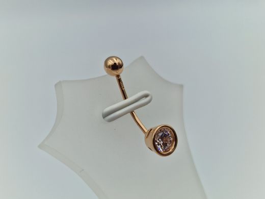 Золотой пирсинг с цирконом, 1.18 г