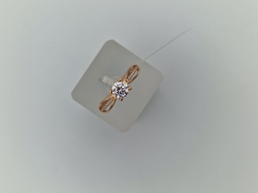 Zelta gredzens ar cirkoniju, 2.56 g, izm. 19.5