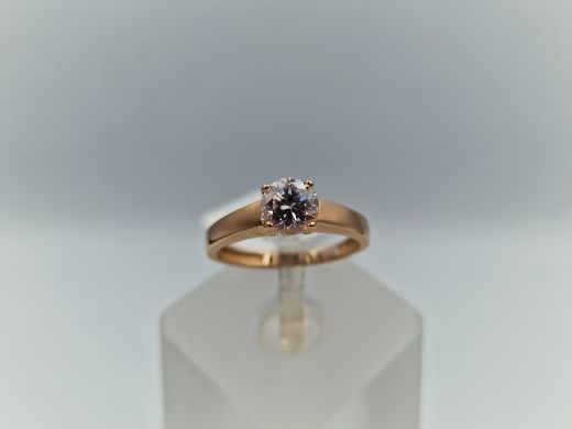 Zelta gredzens ar cirkoniju, 1.91 g, izm. 15.5