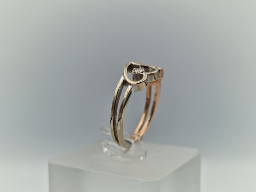 Zelta gredzens ar briljantiem, 3.87 g, izm. 17.5