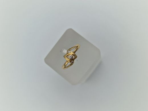 Zelta gredzens ar cirkoniju, 1.63 g, izm. 17.5