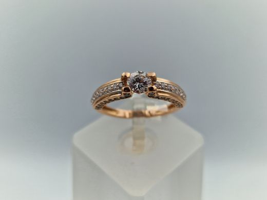 Zelta gredzens ar cirkoniju, 2.55 g, izm. 16