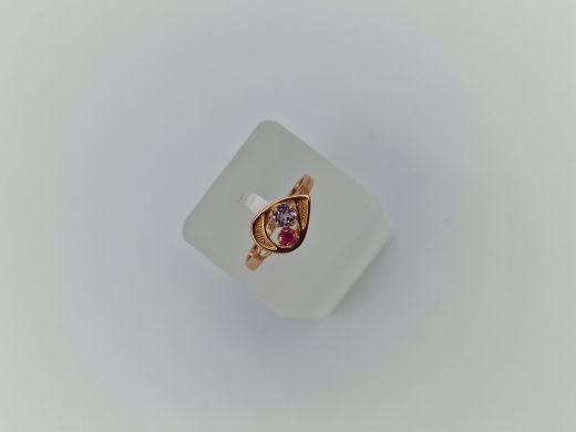 Zelta gredzens ar cirkoniju, 2.2 g, izm. 18.5